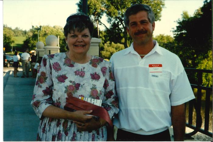 Photograph of Georganne Manor Jordan with Mantorville Mayor