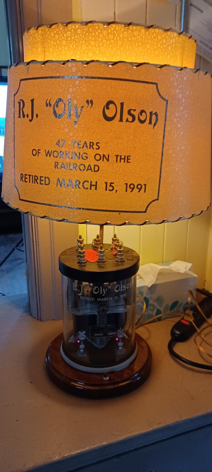 Lamp made from relay from railroad crossing signal