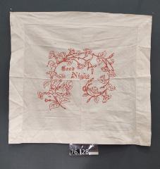 Redwork pillow cover.