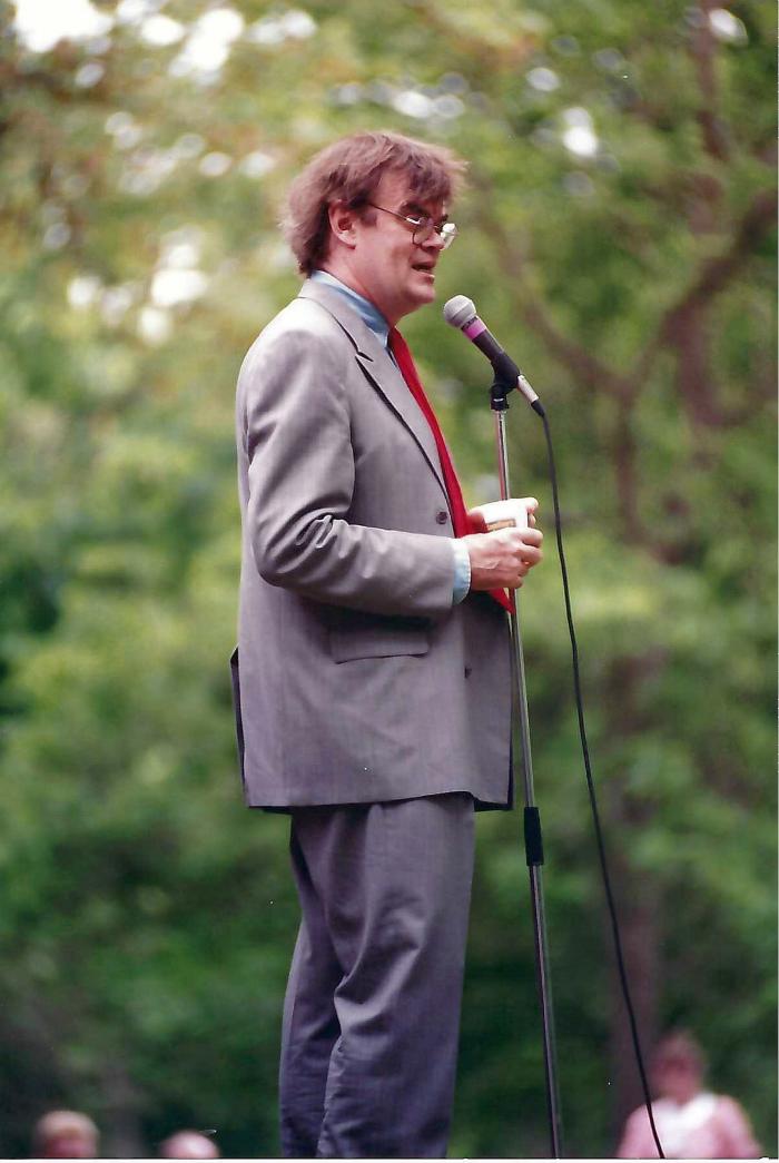 Color Photograph - Garrison Keillor at Danish Day 1993