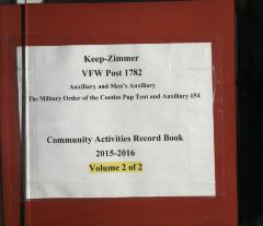 White Bear Lake VFW Post 1782 Men's & Ladies Auxiliary Community Activities Record Book scrapbook 2015-2016 (Volume 2 of 2)