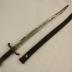 Sword Bayonet, Kammerlader Rifle Bayonet, Yataghan Bayonet, Scabbard, Leather, Wood, Steel, Brass, Black 