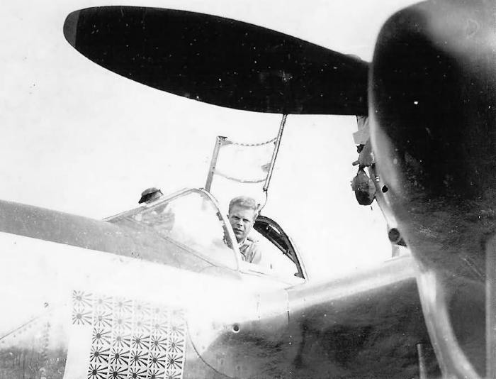 Richard Bong in P-38 Cockpit