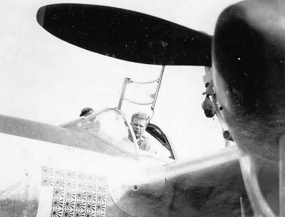 Richard Bong in P-38 Cockpit