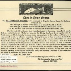 Collection of 4 Citations in Army Orders for Vern V. Burd