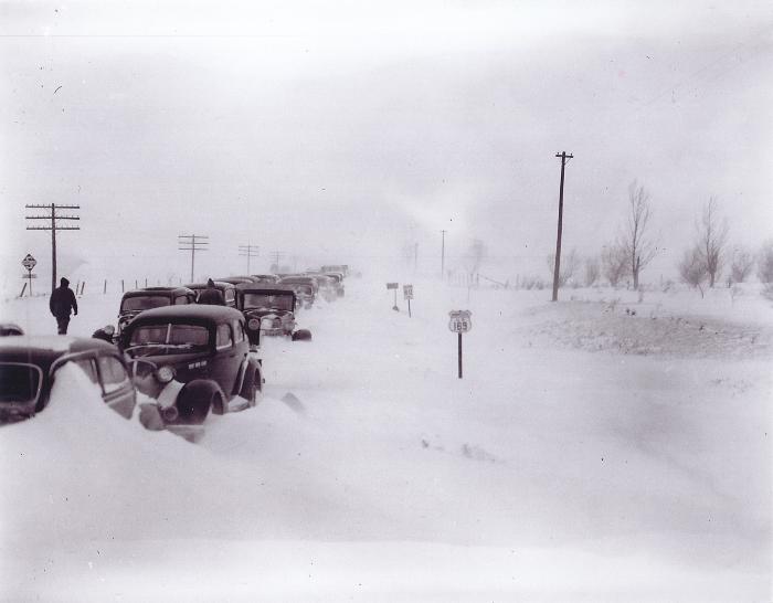 Vehicles Stuck in Armistace Day Blizzard