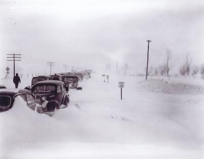Vehicles Stuck in Armistace Day Blizzard