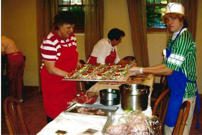 Color Photograph - Lizzia Kohler serving Danish sandwiches