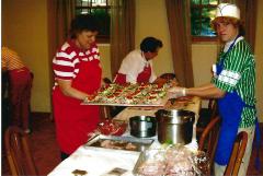 Color Photograph - Lizzia Kohler serving Danish sandwiches