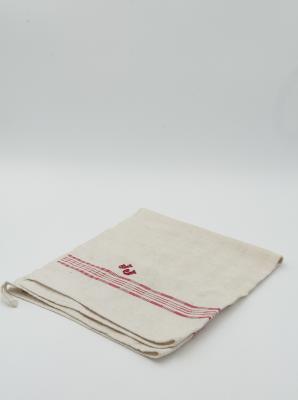 Red and White Linen Hand Towel: Hand Towel