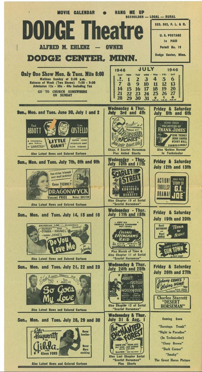 1946 Dodge Theater ad