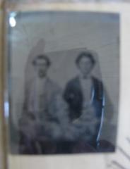 Tintype black and white photograph of James Keith and unidentified man