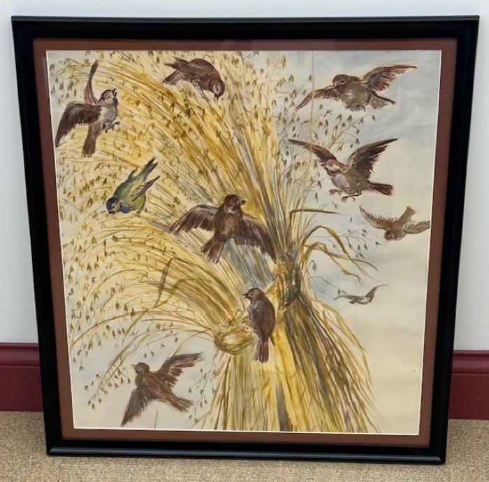 Birds and Wheat Sheaf: Painting