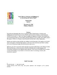 Early History of Winona and Rollingstone as viewed from the Turner Thesis