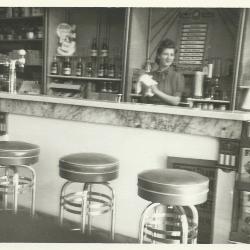 Photograph Interior soda fountain of the Kasson Drug Store
