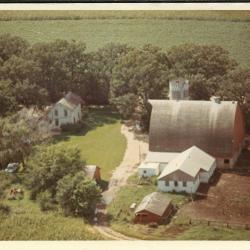Aerial photo, color, of the Wilfred Tvedt farm