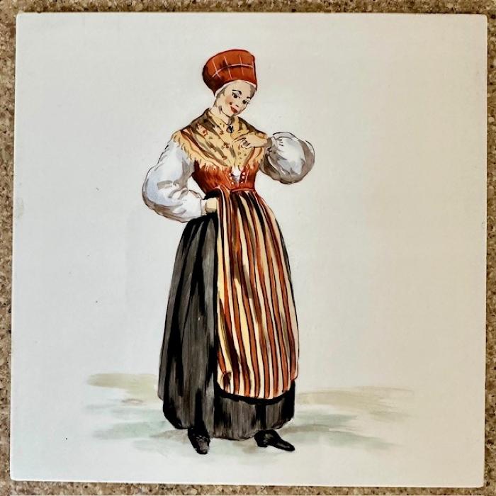 Woman in Rättvik Folkdräkt: Decorative Tile