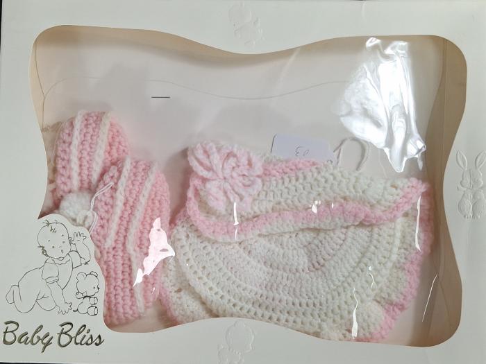 Baby Bliss Matching Baby Cap and Booties