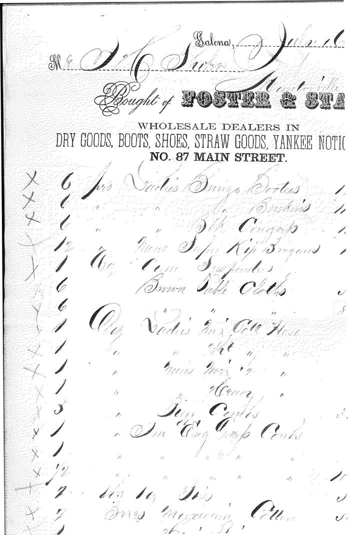 George Shober 1856 Dry Goods receipt