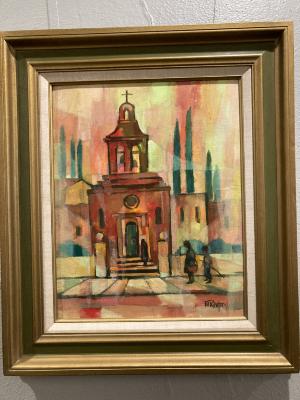 Painting, Mary Renfro "Village Church"