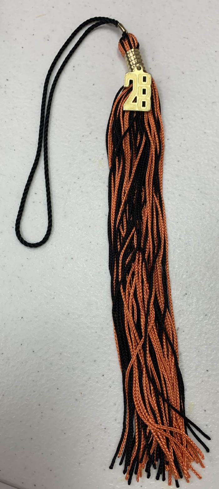 White Bear High School orange and black graduation tassel for the year 2000