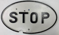 S. P. & D. Railroad crossing stop sign for trains