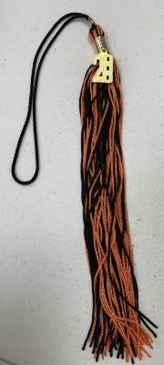 White Bear High School orange and black graduation tassel for the year 2000