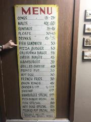 Menu Board from Wayside Inn, Balaton MN
