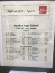 Balaton High School 1982-1983 Sports Schedule