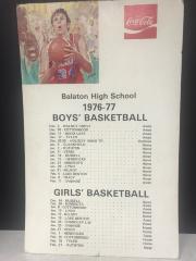 Boys and Girls 1976-77 Basketball Schedule