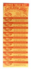 Promotional Ride Tickets for Excelsior Amusement Park from Super Valu