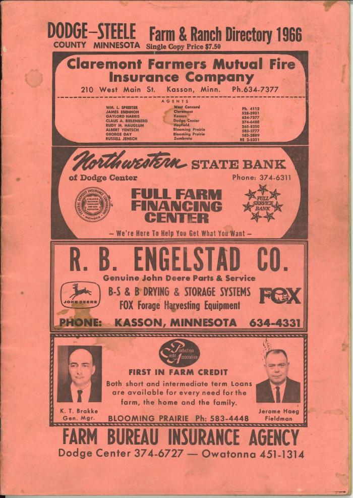 Dodge Steele County, Minnesota farm and ranch directory