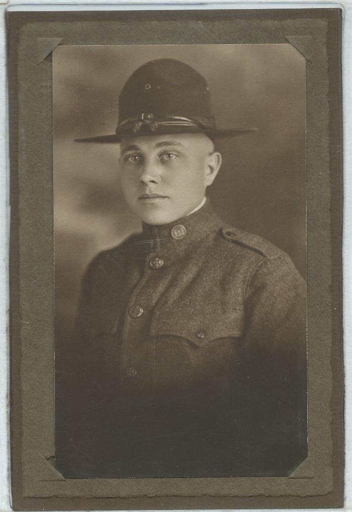 Photograph of a young man in the uniform of World War 1