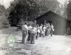 21 Boy Scouts Attending Wilderness Camp. Park Rapids, Minnesota