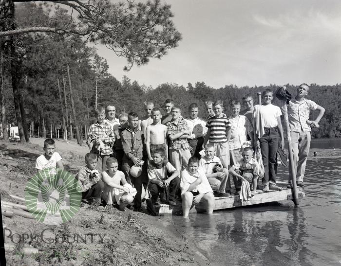 21 Boy Scouts Attending Wilderness Camp. Park Rapids, Minnesota