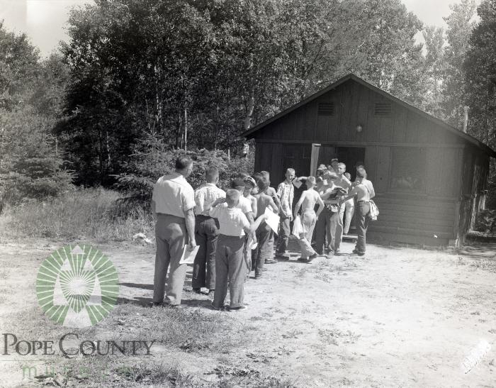 21 Boy Scouts Attending Wilderness Camp. Park Rapids, Minnesota