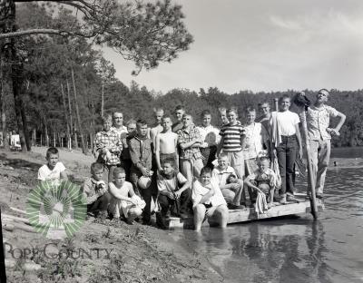21 Boy Scouts Attending Wilderness Camp. Park Rapids, Minnesota