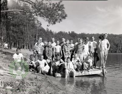 21 Boy Scouts Attending Wilderness Camp. Park Rapids, Minnesota