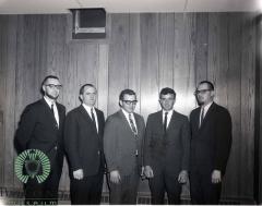 Officers Jim Lepper, Gerald Demars, Marvin Bodeker, Lanny Barsness, Jack Lindner in the Glenwood American Legion Building 