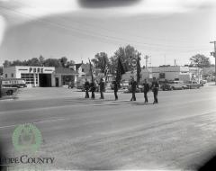 Glenwood American Legion Color Guard Leading Parade Down Minnesota Ave