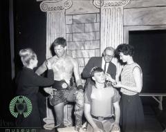 Ted Halvorson and Ron Lachelt Getting Makeup Applied For Play "Androcles and the Lion"