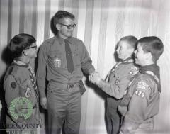 3 Unidentified Boys and their Troop leader Glenwood Boy Scout Troop 423