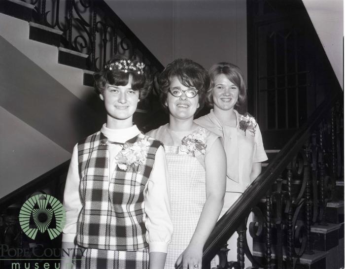 Pope County Dairy Princess Janet Neumann with her attendants Brenda Rittgers and Ruth Olson
