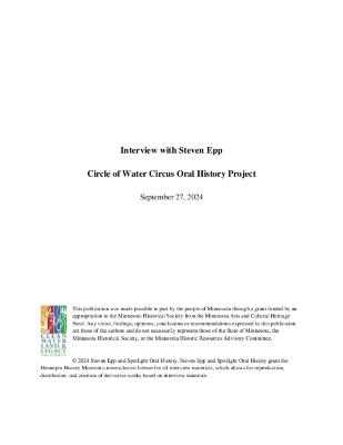 Steven Epp Circle of Water Circus Oral History