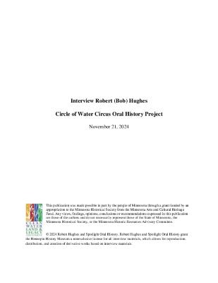 Robert Hughes Circle of Water Circus Oral History