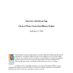 Steven Epp Circle of Water Circus Oral History