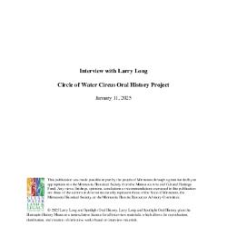 Larry Long Circle of Water Circus Oral History