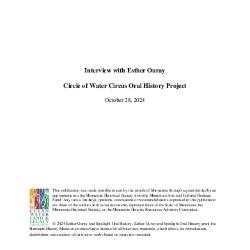 Esther Ouray Circle of Water Circus Oral History