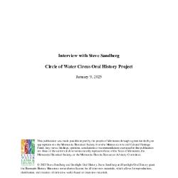 Steve Sandberg Circle of Water Circus Oral History