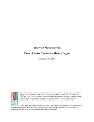 Marg Rozycki Circle of Water Circus Oral History